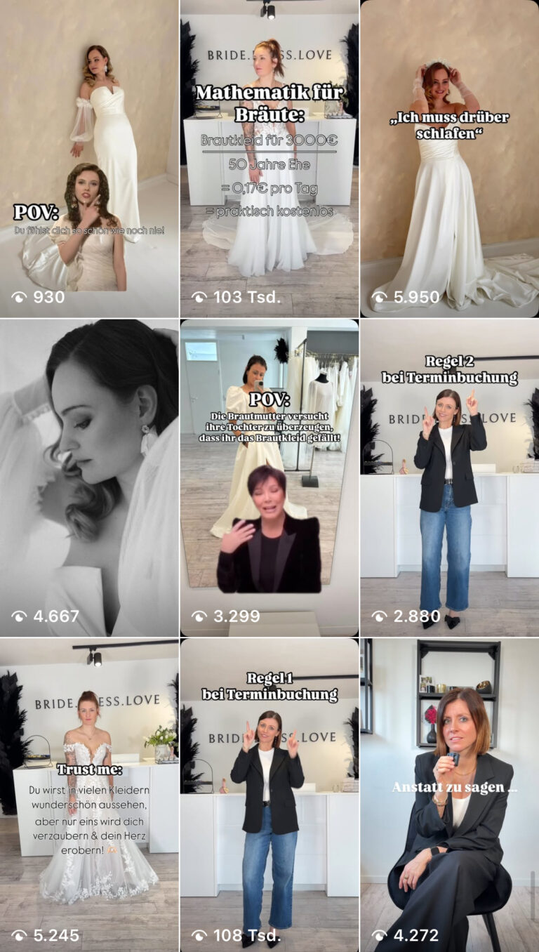 Screenshot eines erfolgreichen Instagram-Reel-Feeds mit hohen Aufrufzahlen
